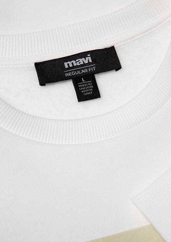 Mavi MAVi SWEATSHiRT Kirik Beyaz Beyaz Erkek Sweatshirt