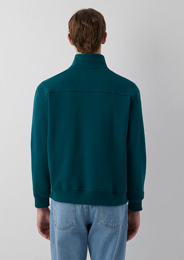 Mavi MAVİ YARIM FERMUARLI SWEATSHIRT Dark Sea Yeşil Erkek Sweatshirt