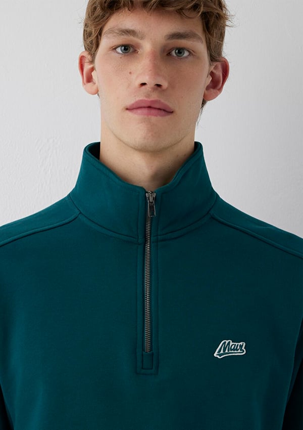 Mavi MAVİ YARIM FERMUARLI SWEATSHIRT Dark Sea Yeşil Erkek Sweatshirt