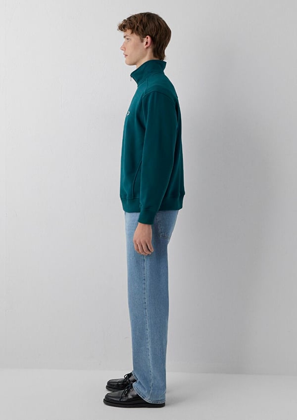 Mavi MAVİ YARIM FERMUARLI SWEATSHIRT Dark Sea Yeşil Erkek Sweatshirt