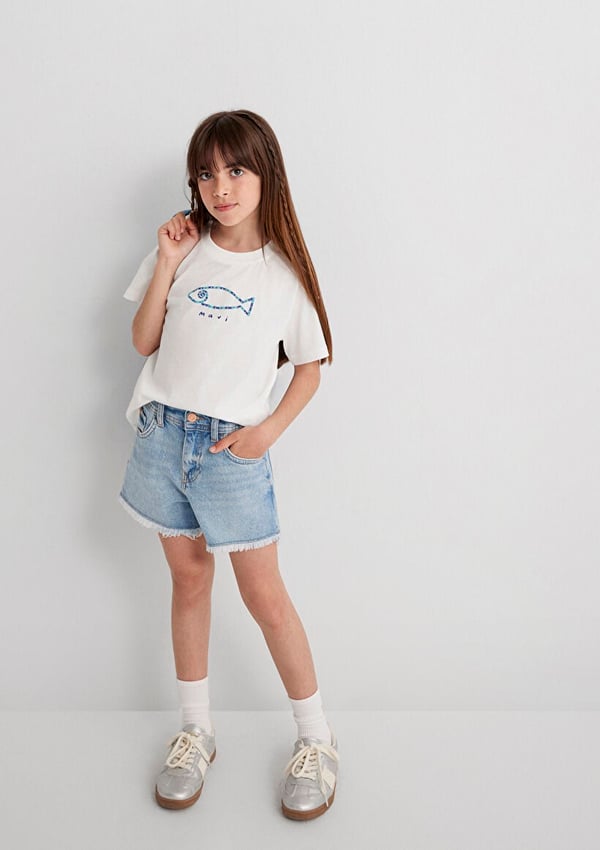 Mavi MELORA Lt Brushed Denim Denim Kız Çocuk Şort
