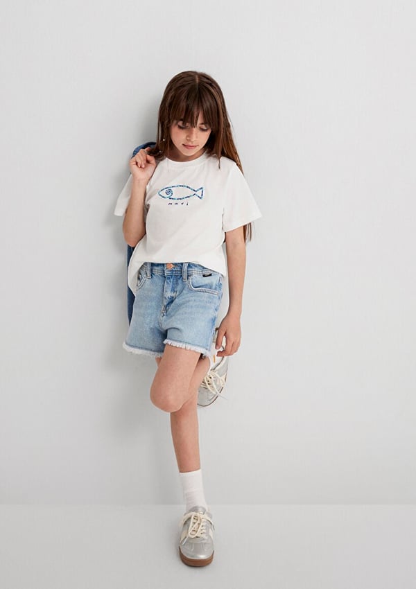 Mavi MELORA Lt Brushed Denim Denim Kız Çocuk Şort