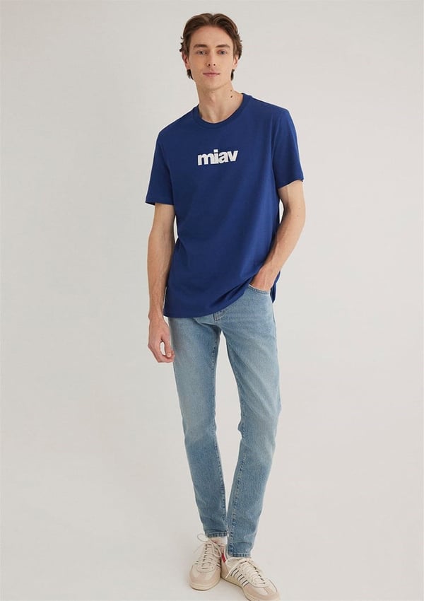Mavi MİAV BASKILI TİŞÖRT Koyu Saks Mavi Saks Erkek T-Shirt