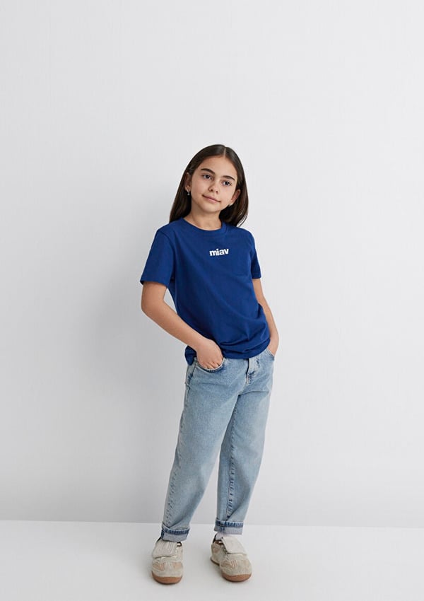 Mavi MİAV BASKILI TİŞÖRT Koyu Saks Mavi Lacivert Erkek Çocuk T-Shirt