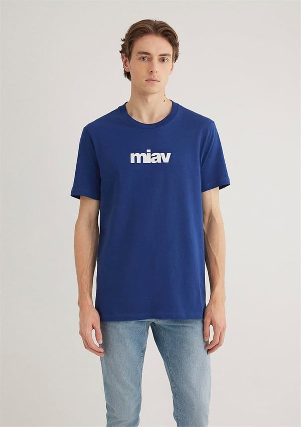 Mavi MİAV BASKILI TİŞÖRT Koyu Saks Mavi Saks Erkek T-Shirt