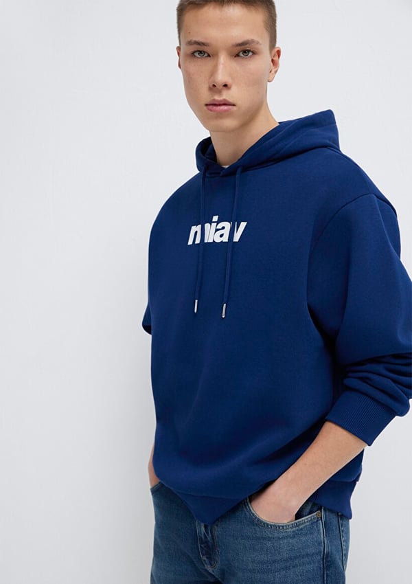 Mavi MiAV KAPÜŞONLU SWEATSHiRT Koyu Saks Mavi Lacivert Erkek Sweatshirt