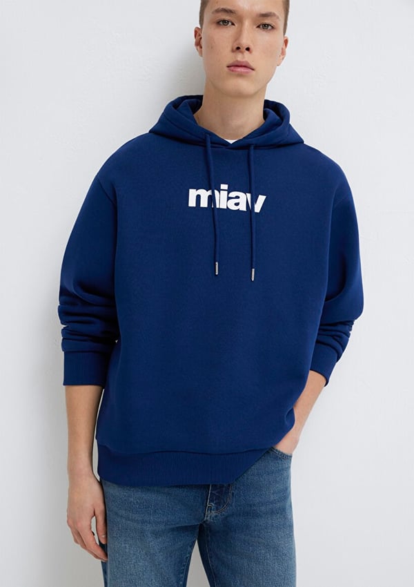 Mavi MiAV KAPÜŞONLU SWEATSHiRT Koyu Saks Mavi Lacivert Erkek Sweatshirt