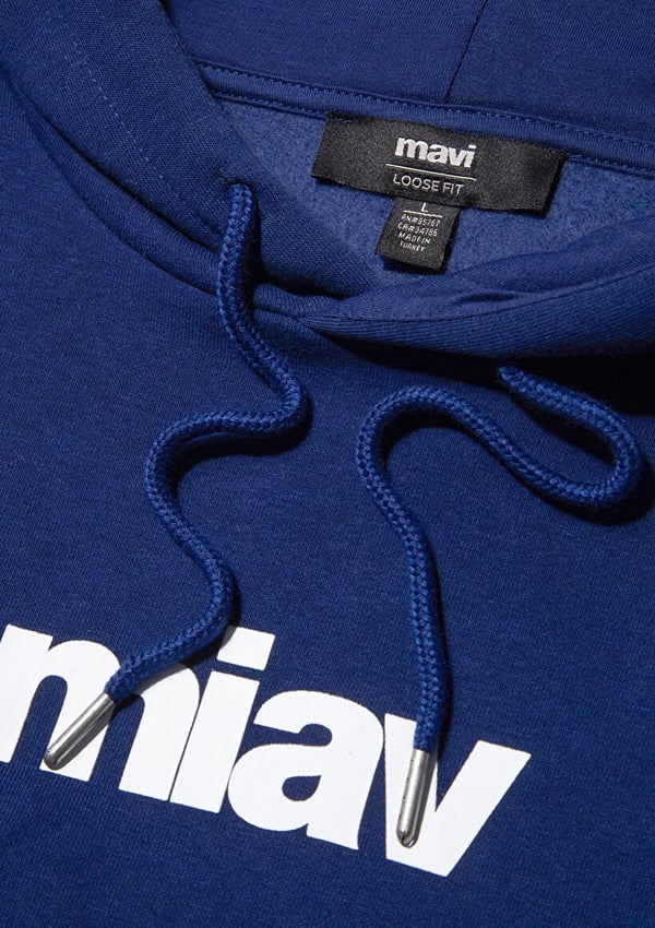 Mavi MiAV KAPÜŞONLU SWEATSHiRT Koyu Saks Mavi Lacivert Erkek Sweatshirt