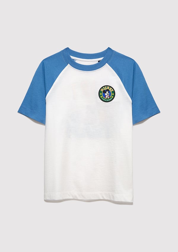 Mavi MICKEY SPORTS TEAM BASKILI TİŞÖRT Kırık Kırık Beyaz Erkek Çocuk T-Shirt