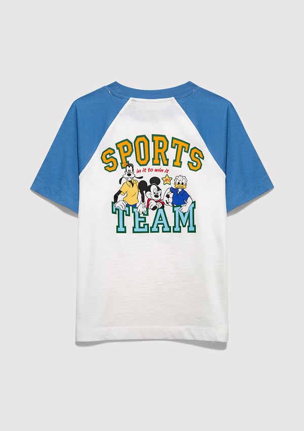 Mavi MICKEY SPORTS TEAM BASKILI TİŞÖRT Kırık Kırık Beyaz Erkek Çocuk T-Shirt