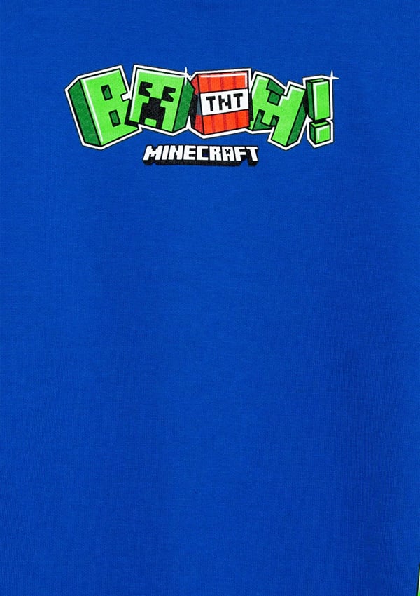 Mavi MINECRAFT BASKILI SWEATSHIRT Saks Mavi Saks Erkek Çocuk Sweatshirt