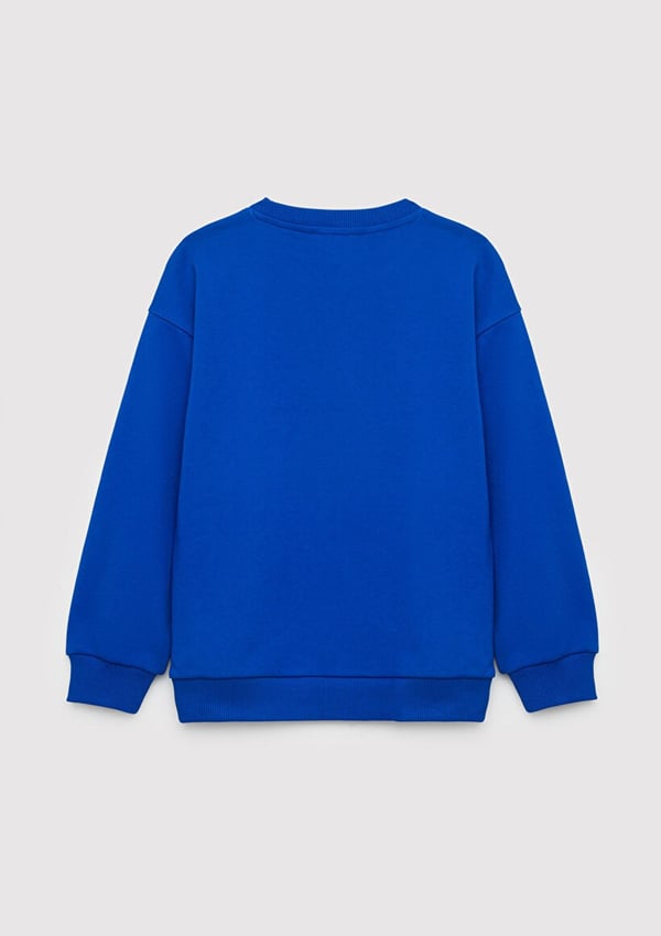 Mavi MINECRAFT BASKILI SWEATSHIRT Saks Mavi Saks Erkek Çocuk Sweatshirt