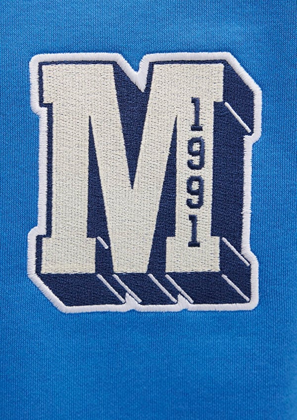 Mavi NAKiSLi BiSiKLET YAKA SWEATSHiRT MenekSe Mavi Erkek Sweatshirt