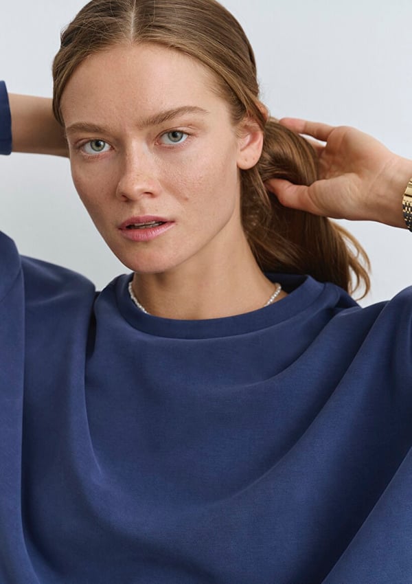 Mavi OVERSiZE SWEATSHiRT Derin Mavi Gri Kadın Sweatshirt