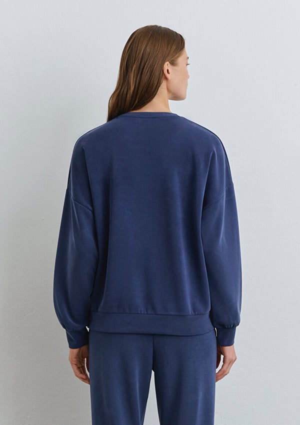 Mavi OVERSiZE SWEATSHiRT Derin Mavi Gri Kadın Sweatshirt