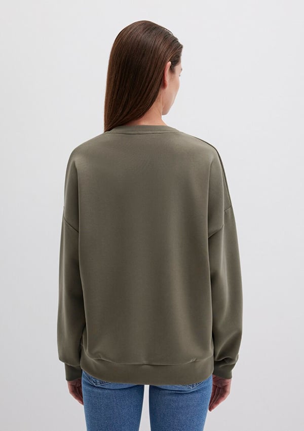 Mavi OVERSiZE SWEATSHiRT Koyu Kahve Haki Kadın Sweatshirt