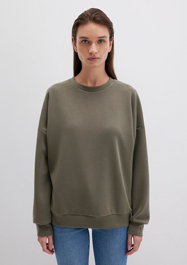 Mavi OVERSiZE SWEATSHiRT Koyu Kahve Haki Kadın Sweatshirt