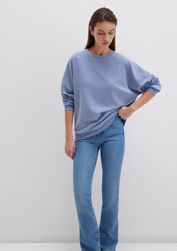 Mavi OVERSiZE SWEATSHiRT Stonewash Lila Kadın Sweatshirt