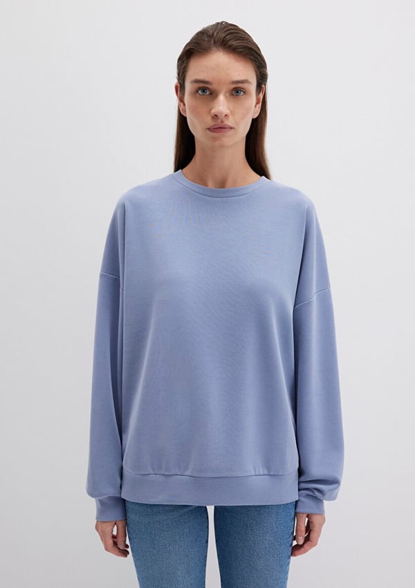 Mavi OVERSiZE SWEATSHiRT Stonewash Lila Kadın Sweatshirt