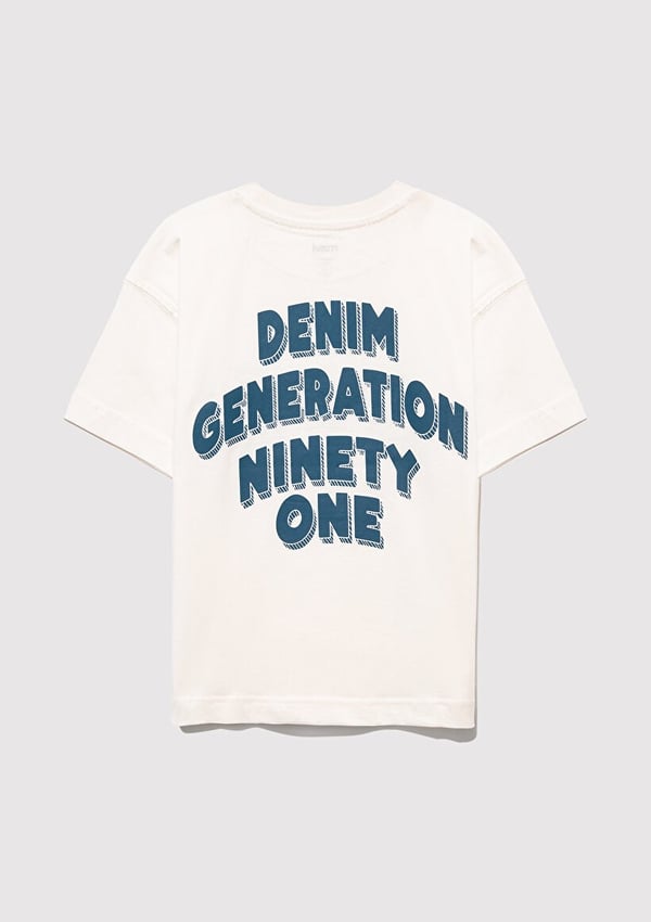 Mavi OWN EVERY MOMENT BASKILI TİŞÖRT Kırık Be Beyaz Erkek Çocuk T-Shirt