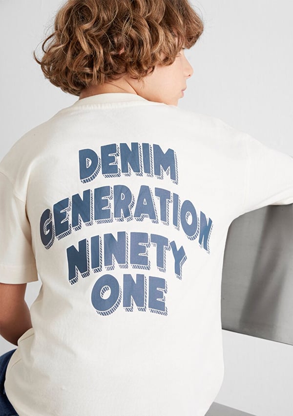 Mavi OWN EVERY MOMENT BASKILI TİŞÖRT Kırık Be Beyaz Erkek Çocuk T-Shirt