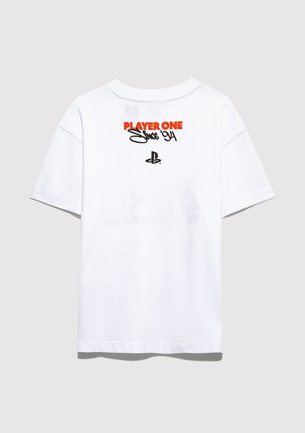 Mavi PLAYSTATION 30 YEARS OF PLAY BASKILI TİŞ Beyaz Erkek Çocuk T-Shirt