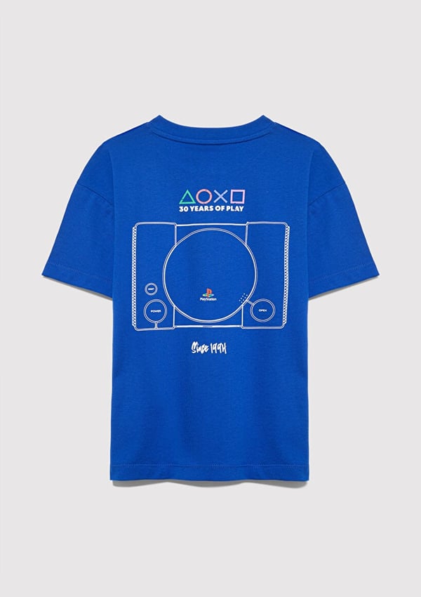 Mavi PLAYSTATION BASKILI TİŞÖRT Saks Mavi Saks Erkek Çocuk T-Shirt