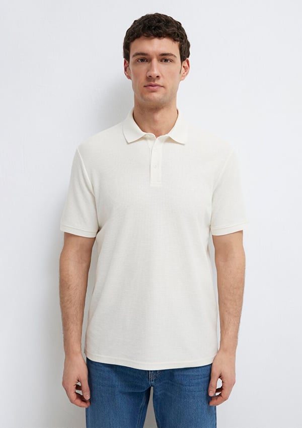 Mavi POLO TİŞÖRT Kırık Beyaz Kırık Beyaz Erkek T-Shirt