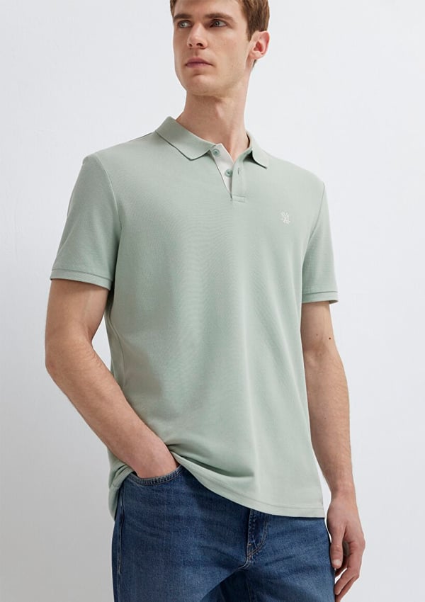 Mavi POLO TİŞÖRT Soluk Toz Yeşil Turkuaz Erkek T-Shirt