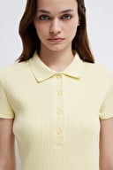 Mavi POLO YAKA PENYE Pastel Yellow Sarı Kadın T-Shirt