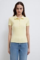 Mavi POLO YAKA PENYE Pastel Yellow Sarı Kadın T-Shirt