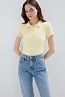 Mavi POLO YAKA PENYE Pastel Yellow Sarı Kadın T-Shirt