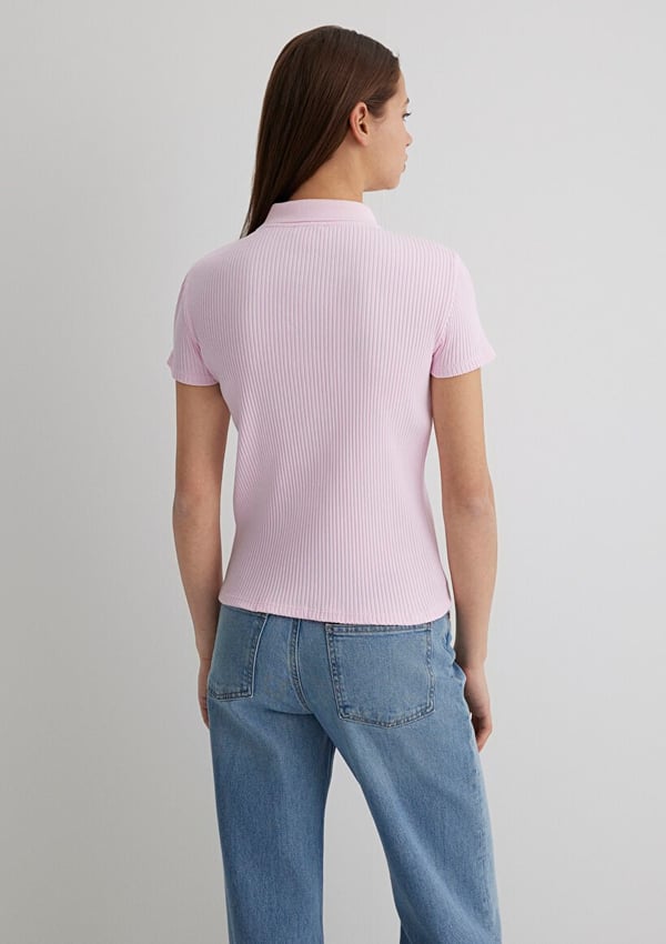 Mavi POLO YAKA PENYE Pink Lady Pembe Kadın T-Shirt