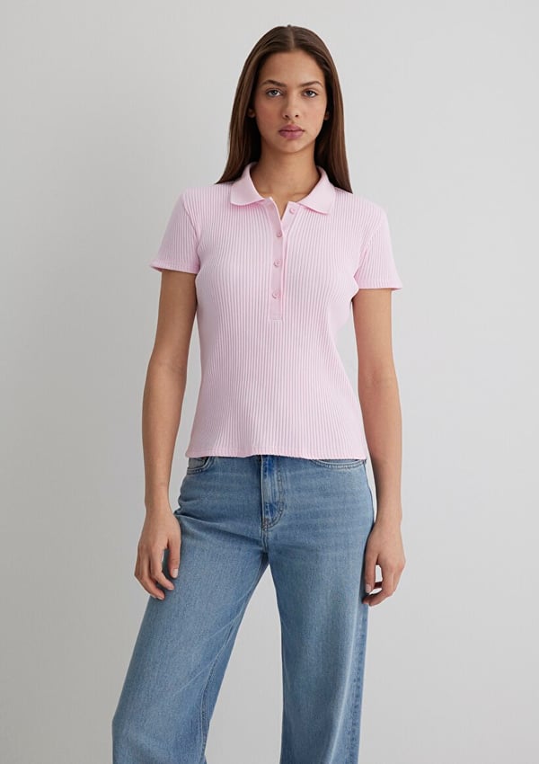 Mavi POLO YAKA PENYE Pink Lady Pembe Kadın T-Shirt