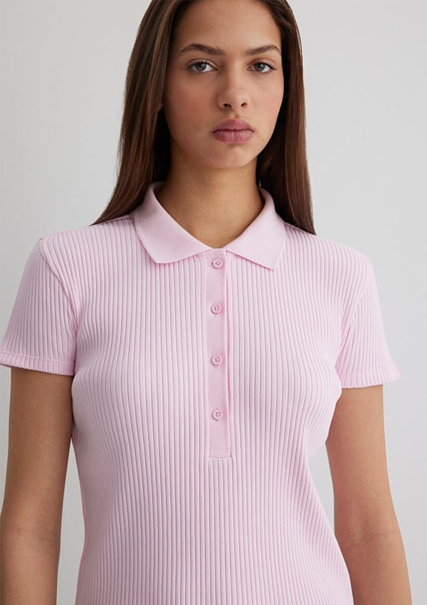 Mavi POLO YAKA PENYE Pink Lady Pembe Kadın T-Shirt