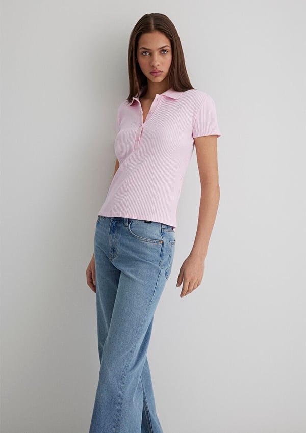 Mavi POLO YAKA PENYE Pink Lady Pembe Kadın T-Shirt