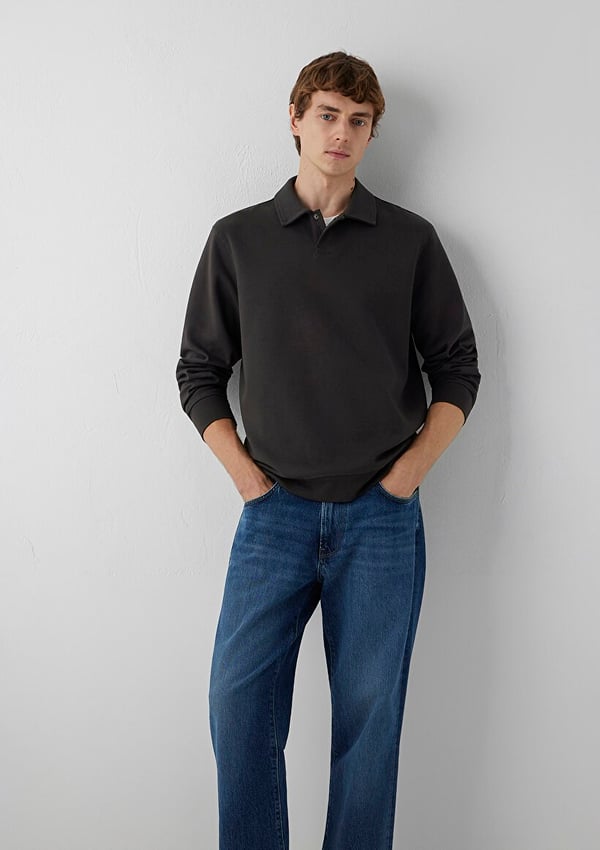 Mavi POLO YAKA SWEATSHIRT Espresso Kahverengi Erkek Sweatshirt