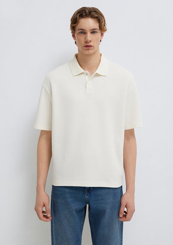 Mavi POLO YAKA TİŞÖRT Vanilya Beyaz Beyaz Erkek T-Shirt