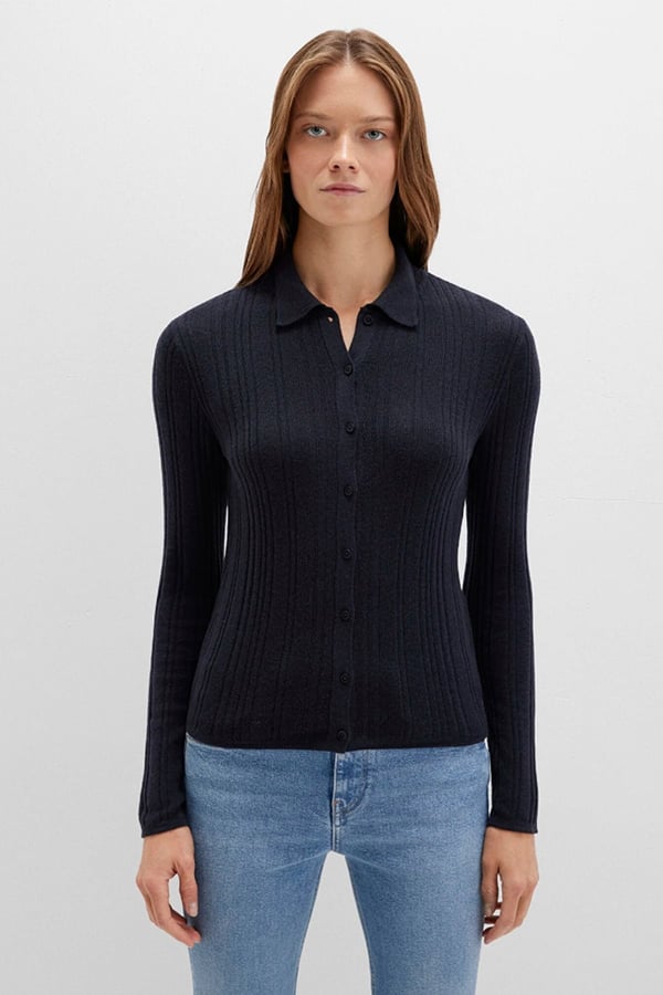 Mavi POLO YAKA TRiKO Dark Navy Lacivert Kadın Kazak