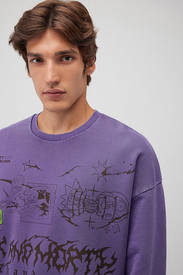 Mavi RiCK AND MORTY SWEATSHiRT MUrdUm Mürdüm Erkek Sweatshirt