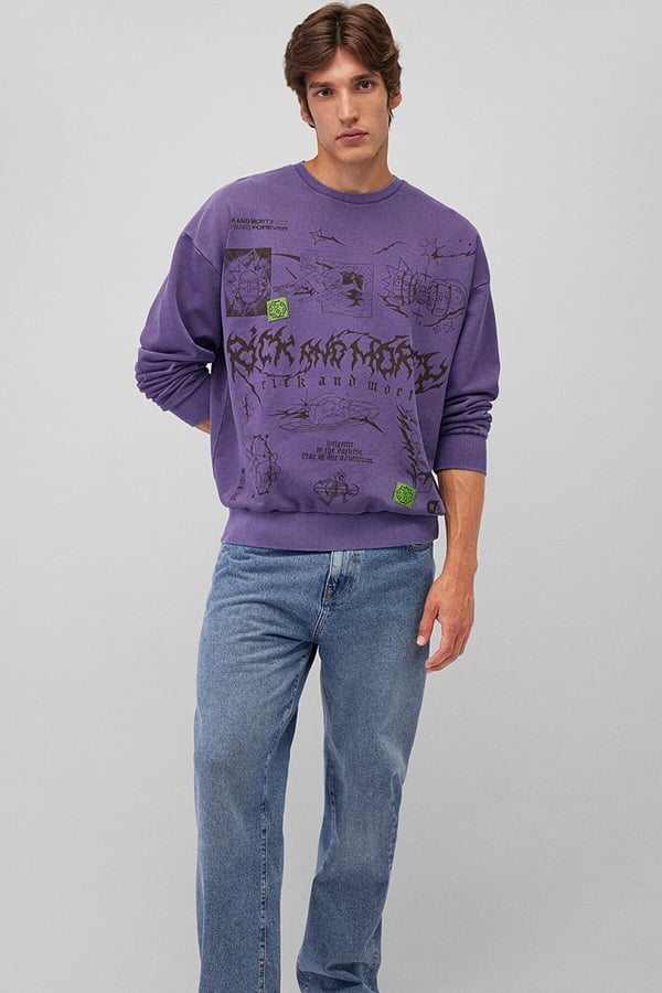 Mavi RiCK AND MORTY SWEATSHiRT MUrdUm Mürdüm Erkek Sweatshirt