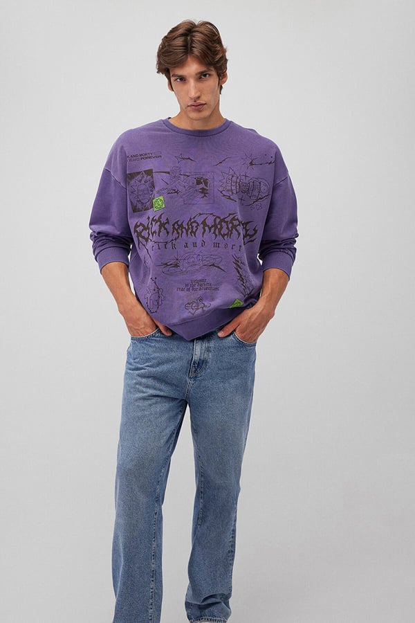 Mavi RiCK AND MORTY SWEATSHiRT MUrdUm Mürdüm Erkek Sweatshirt