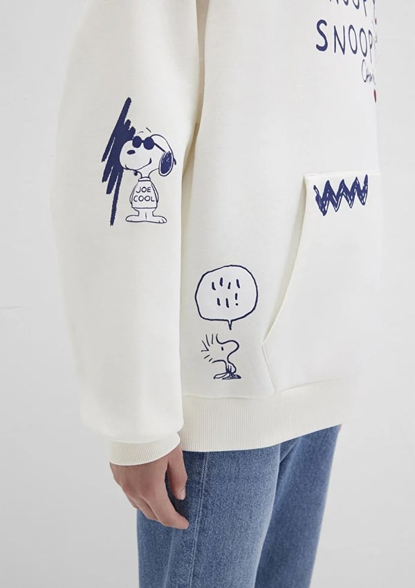 Mavi SNOOPY BASKiLi SWEATSHiRT Hindistan Cevi Beyaz Kadın Sweatshirt