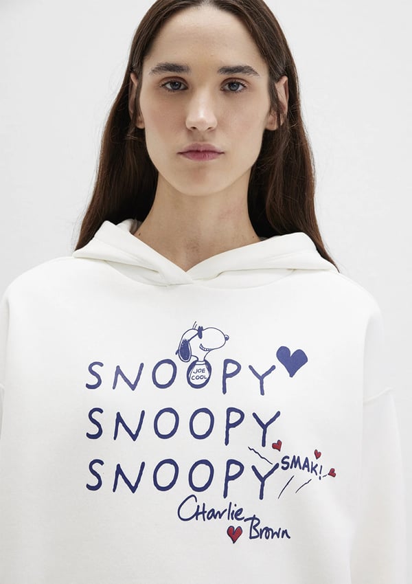 Mavi SNOOPY BASKiLi SWEATSHiRT Hindistan Cevi Beyaz Kadın Sweatshirt