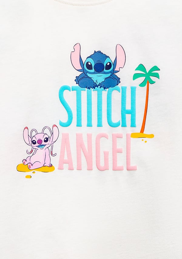 Mavi STITCH BASKILI TİŞÖRT Kırık Beyaz Kırık Beyaz Kız Çocuk T-Shirt