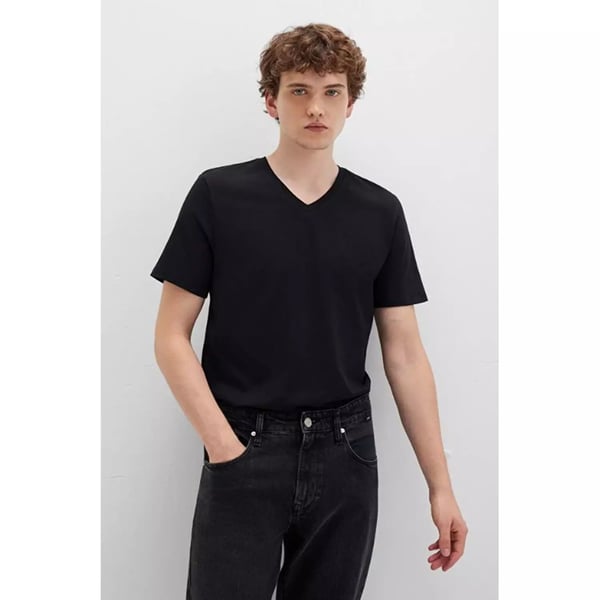 Mavi STRETCH V YAKA TİŞÖRT Siyah Siyah Erkek T-Shirt
