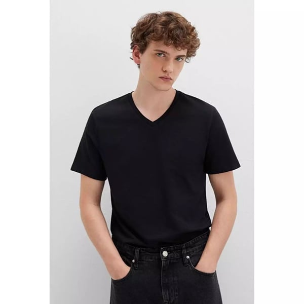 Mavi STRETCH V YAKA TİŞÖRT Siyah Siyah Erkek T-Shirt