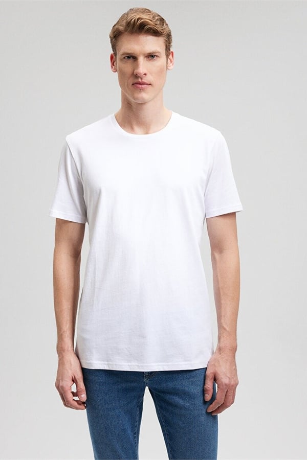 Mavi TİŞÖRT Beyaz Beyaz Erkek T-Shirt