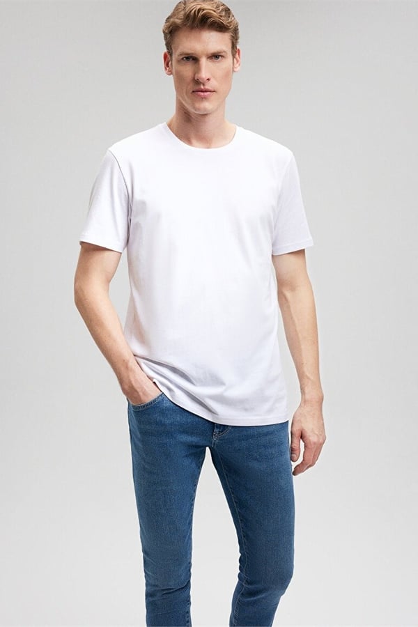 Mavi TİŞÖRT Beyaz Beyaz Erkek T-Shirt