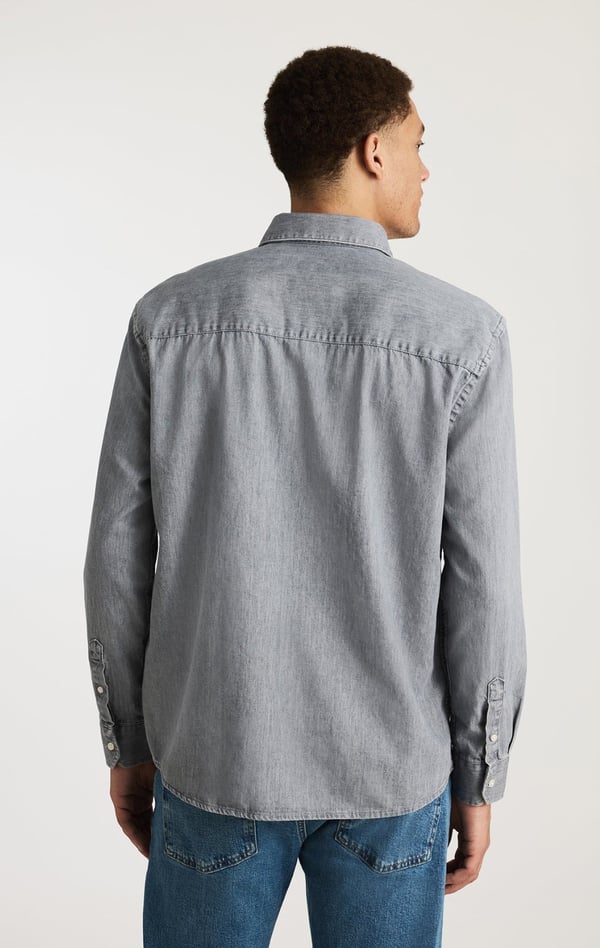 Mavi UZUN KOL GÖMLEK Grey indigo Gri Erkek Gömlek